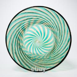 VeArt Venezia Green Murano Hand Blown Art Glass Vase 9.5h 5.75dia Large