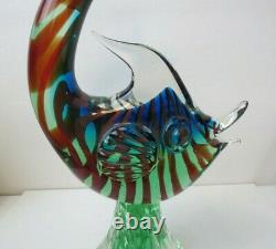 Venetian 1950s Murano Art Glass Barbini Fish Sculpture 11 Tall Superb Colors