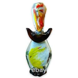 Venetian Blown Glass Murano Clown Figure Multicolor Art Glass Large 12 OOAK