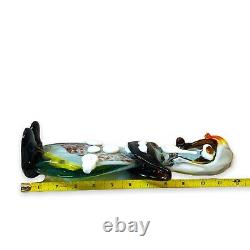 Venetian Blown Glass Murano Clown Figure Multicolor Art Glass Large 12 OOAK