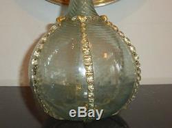 Venetian Glass Murano Venini Salviati Decanter Applied Rigaree Decoration 11.5