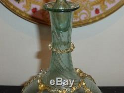 Venetian Glass Murano Venini Salviati Decanter Applied Rigaree Decoration 11.5