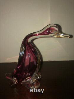 Venetian Made By Alfredo Barbini Murano Glass Italy Goose Hand Blown 4 1/2h