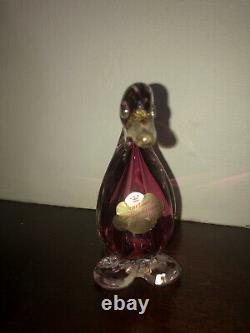 Venetian Made By Alfredo Barbini Murano Glass Italy Goose Hand Blown 4 1/2h