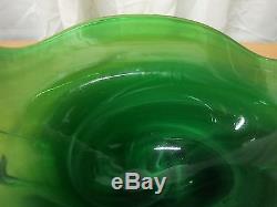 Venetian Murano Exceptional Green Hand Made/blown Glass Bridal Basket