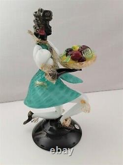 Venetian Murano Glass Blackamoor Figurine (Borovier & Toso) with Label