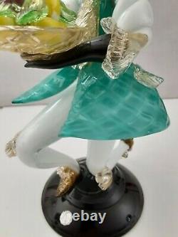 Venetian Murano Glass Blackamoor Figurine (Borovier & Toso) with Label