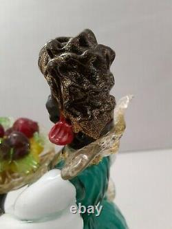 Venetian Murano Glass Blackamoor Figurine (Borovier & Toso) with Label