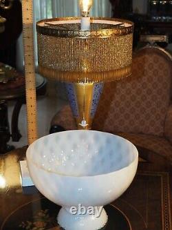 Venetian Murano Glass Lamp Hand blown Signed Gilt 24k Gold 1920s Beaded Shade