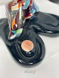 Venetian Murano Hand Blown Art Glass Circus Clown Figurine Sculpture, Italy