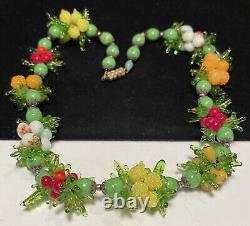 Venetian Murano Necklace Rare Vintage Hand Blown Glass Fruit 16 Unsigned A33