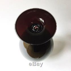 Venini Murano Glass Tiziano Vase, Black Amethyst Signed & Numbered 199 V Zecchin