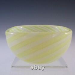 Venini Murano Yellow & White Glass Zanfirico Bowl by Carlo Scarpa