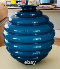 Venini Vaso Hand Blown Opaline Vase Signed 1998