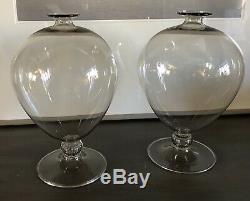 Veronese, Designed By Venini, Opalino Hand Blown Glass Vases Pair