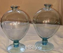 Veronese Opalino Hand Blown Glass Vases Pair, Limited Edition