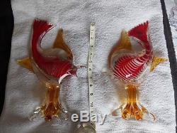 Very Impressive & Heavy Pair of Large Murano Glass Fish