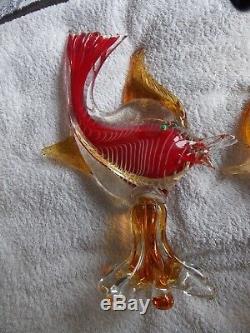 Very Impressive & Heavy Pair of Large Murano Glass Fish