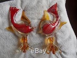 Very Impressive & Heavy Pair of Large Murano Glass Fish