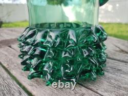 Very Rare Large Murano Thorn Pitcher Venetian Rigaree Glass Italy