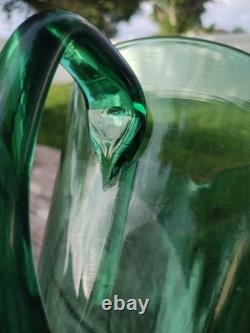 Very Rare Large Murano Thorn Pitcher Venetian Rigaree Glass Italy