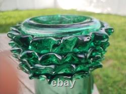 Very Rare Large Murano Thorn Pitcher Venetian Rigaree Glass Italy