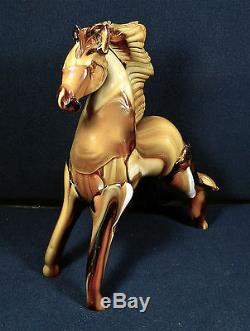 Very Rare Murano Hand Blown Carmel Slag Glass 10 1/2 Tall Horse Figure