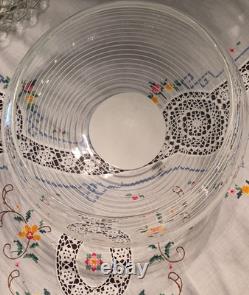 Vetri Murano Art Glass Hand Blown Bowl, Clear Glossy Round Italy