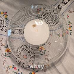 Vetri Murano Art Glass Hand Blown Bowl, Clear Glossy Round Italy
