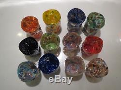 Vetro di Murano glass firmato Set n. 12 goti fornasa murrina millefiori handblown