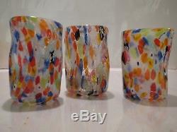 Vetro di Murano glass firmato Set n. 12 goti fornasa murrina millefiori handblown