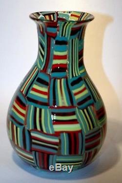 Vetro di Murano glass firmato vase handblown tessere vaso signed Davide Toso