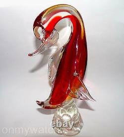 ViBRANT Vtg MURANO? Sommerso Duck Bird Blown ArT GLaSs Swan GORGEOUS Goose