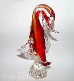 ViBRANT Vtg MURANO? Sommerso Duck Bird Blown ArT GLaSs Swan GORGEOUS Goose