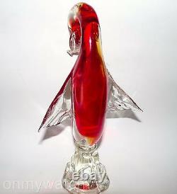 ViBRANT Vtg MURANO? Sommerso Duck Bird Blown ArT GLaSs Swan GORGEOUS Goose