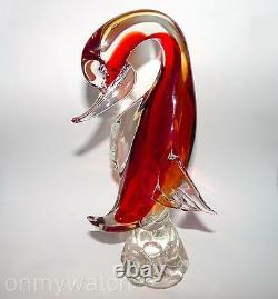 ViBRANT Vtg MURANO? Sommerso Duck Bird Blown ArT GLaSs Swan GORGEOUS Goose