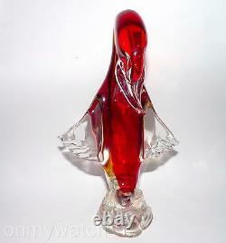 ViBRANT Vtg MURANO? Sommerso Duck Bird Blown ArT GLaSs Swan GORGEOUS Goose