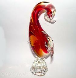 ViBRANT Vtg MURANO? Sommerso Duck Bird Blown ArT GLaSs Swan GORGEOUS Goose