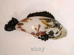 Vintage 12 Murano Multicol Hand Blown Art Glass Fish Glass Figurine Sculpture