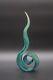 Vintage 15.25 Art Glass Murano Hand Blown Swirl Ribbon Sculpture Blue and Green