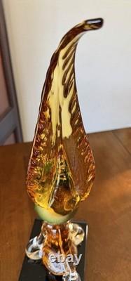 Vintage 16.5 Hand-Blown Murano Art Glass Pheasant MCM Handcrafted In Italy