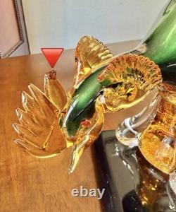 Vintage 16.5 Hand-Blown Murano Art Glass Pheasant MCM Handcrafted In Italy