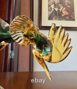 Vintage 16.5 Hand-Blown Murano Art Glass Pheasant MCM Handcrafted In Italy