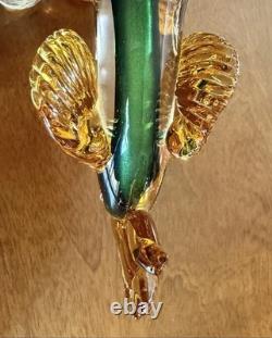 Vintage 16.5 Hand-Blown Murano Art Glass Pheasant MCM Handcrafted In Italy