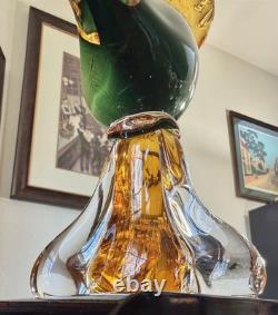 Vintage 16.5 Hand-Blown Murano Art Glass Pheasant MCM Handcrafted In Italy