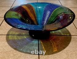 Vintage 18 Hand Blown Boho Italian Art Glass Bowl