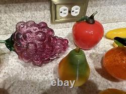 Vintage 18 Piece Murano Style Hand Blown Glass Fruits