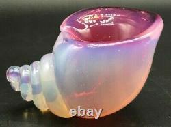 Vintage 1950's Murano Archimede Seguso blue pink opalescent glass conch seashell