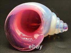 Vintage 1950's Murano Archimede Seguso blue pink opalescent glass conch seashell