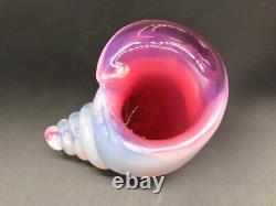 Vintage 1950's Murano Archimede Seguso blue pink opalescent glass conch seashell